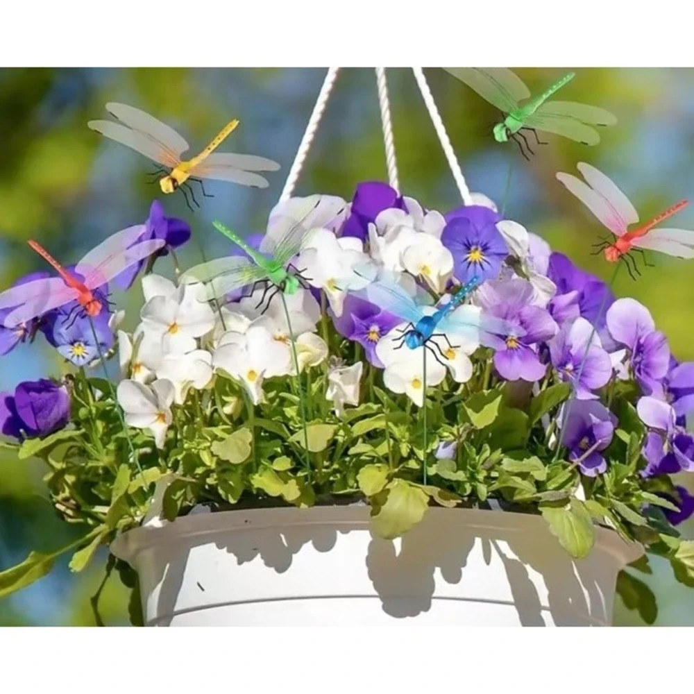 15 PCS Dragonfly Clips‎ Garden Decor Bug Repellent Yard Stakes Flying Butterfly